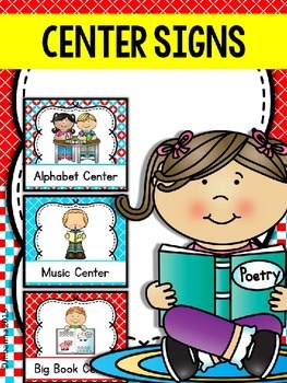Preview of Center Signs for Kindergarten Dr. Inspired