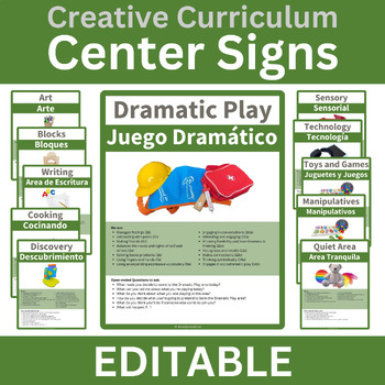 Preview of Editable Center Signs / Interest Area Signs (Creative Curriculum)