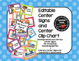 Center Signs and Center Clip Chart - EDITABLE! - Cute Polka Dots