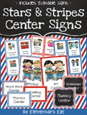 Center Signs - Stars and Stripes Theme {Red, White, and Blue}