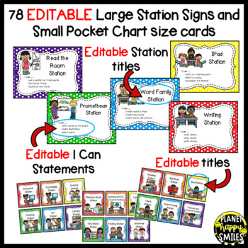 Center Signs ~ Station Signs (Bright Polka Dot) by Planet Happy Smiles