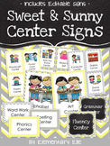 Center Signs - Sweet and Sunny Theme {Yellow and Grey}