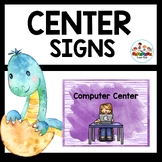 Center Signs and Cards Dinosaur Themed Class Decor