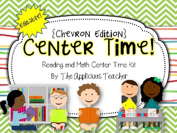 Preview of Reading and Math Center Editable Label Kit