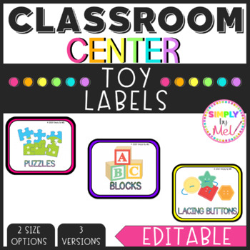 Preview of Center Toy Labels l Editable l Print & Go