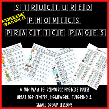 Preview of Center Work/Student Practice Pages l Structured Phonics l Sample FREEBIE- PDF