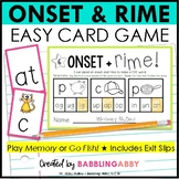 Onset & Rime ELA Card Game Literacy Center Kindergarten