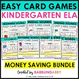 Kindergarten Easy ELA Card Games - CVC Words, Syllables, O