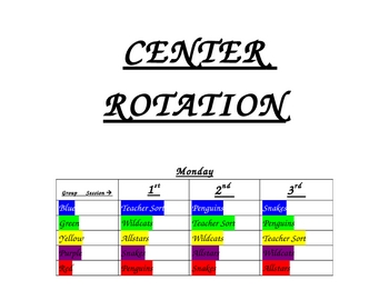 Preview of Center or Workshop Rotation Schedule