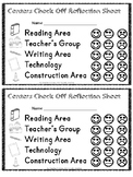 Centers Check Off Reflection Sheet