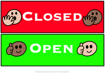 Preview of Centers Closed and Open Signs (Multicultural Version)