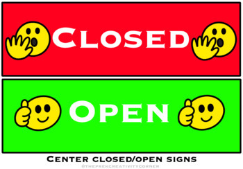 Preview of Centers Closed and Open Signs (Printables)