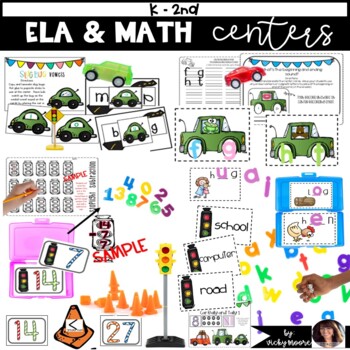 Preview of Back to School ELA & Math Centers | Math and Literacy Centers