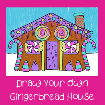 Preview of Centers, Subs and Art Lessons - Fairy Tales - Draw a Gingerbread House