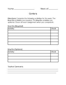 Centers Template by Noelle Frantz | TPT