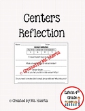 Centers/ Workstation Reflection Slips