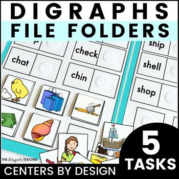 Preview of Centers by Design: Digraphs Phonics File Folder Tasks SH CH TH & WH