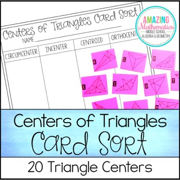 Preview of Centers of Triangles Card Sort