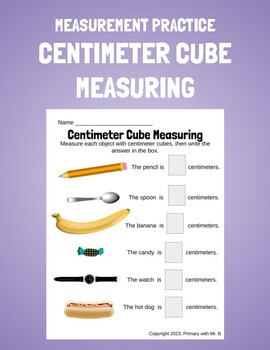 Preview of Centimeter Cube / Ruler Measuring Practice - Measuring w/ Standard Units