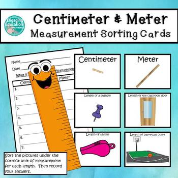 verslag doen van betaling Verovering Centimeter and Meter Unit of Measurement Sorting Cards | TPT