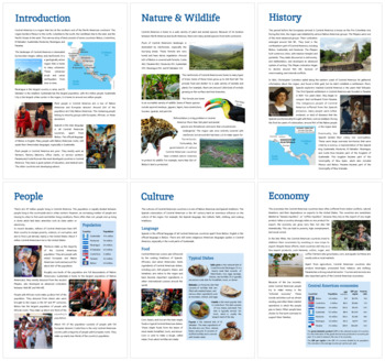 Central America by Thematic Worksheets | Teachers Pay Teachers