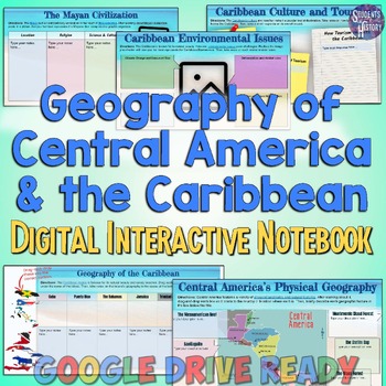 Preview of Central America & Caribbean Geography Digital Interactive Notebook Activities