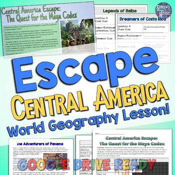 Preview of Central America Geography Escape Room Activity Lesson