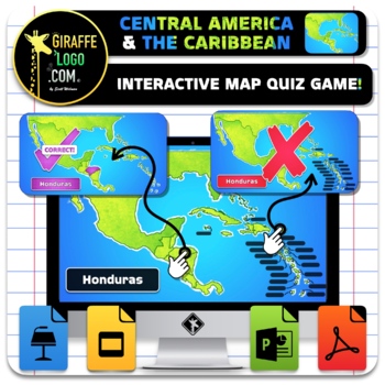Preview of Central America & The Caribbean Interactive World Geography Game & Map Quiz