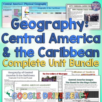 Preview of Central America & the Caribbean Geography Unit Bundle Maps, Activities & Lessons
