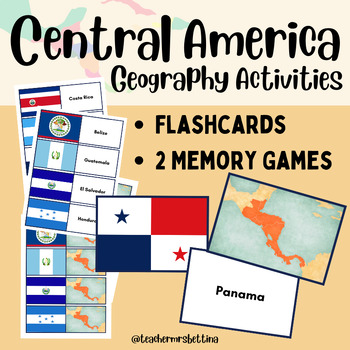 Preview of Central American Flashcards and Memory Games - Central America Flags