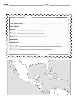 Preview of Central America and the Caribbean Postcard Template