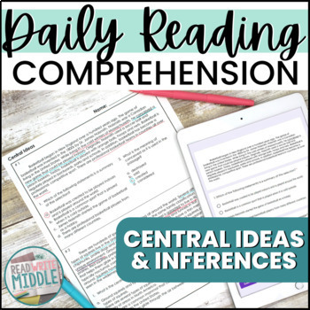 Preview of Main Idea Reading Passages Worksheets Central Idea Short Passages Nonfiction