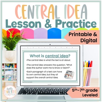 Preview of Central Idea Lesson and Practice for Middle Grades, Main Idea Lesson