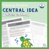 Central Idea Mastery: Color by Number Worksheets (Middle S