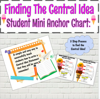 Preview of Central Idea Mini Anchor Charts 