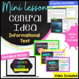 Central Idea Mini Lesson for Informational Text (Middle Sc