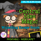 Central Idea Reading Comprehension Escape Room & Webscape™
