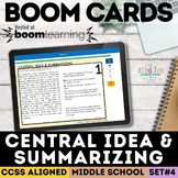 Central Idea & Summarizing Task Cards | Digital Boom Cards