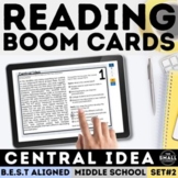 Central Idea Task Cards Digital Boom Cards