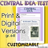 Central Idea Test Google Form and Print 