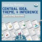 Central Idea, Theme, and Inference Mastery Color by Number