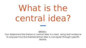 textual evidence deffinition central idea definition