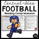 Central Idea Reading Comprehension Worksheet on Football M