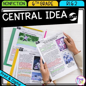 Preview of Central Idea and Details - 6th Grade Reading Comprehension Passages ELA RI.6.2