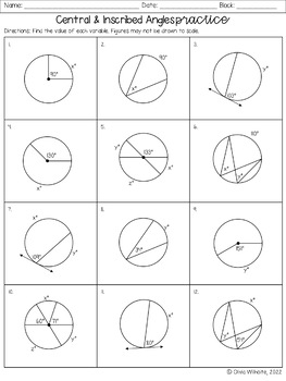 Central & Inscribed Angles Notes & Worksheets by Olivia Rae | TPT