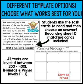 Central Message Passages & Task Cards by Mrs Cowmans Classroom | TpT