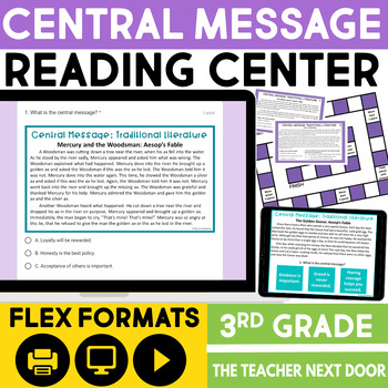 Preview of Central Message Traditional Literature Reading Center - Central Message Game