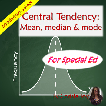 Preview of Central Tendency: Mean, Median, and Mode for Special Ed PRINT AND DIGITAL