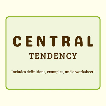 Preview of Central Tendency Poster - Worksheet & Answer Key Included!