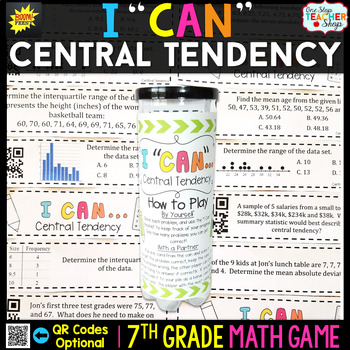 Preview of 7th Grade Math Game | Central Tendency & Variability of Data